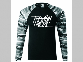 Thrash Metal pánske tričko (nie mikina!!) s dlhými rukávmi vo farbe " metro " čiernobiely maskáč gramáž 160 g/m2 materiál 100%bavlna